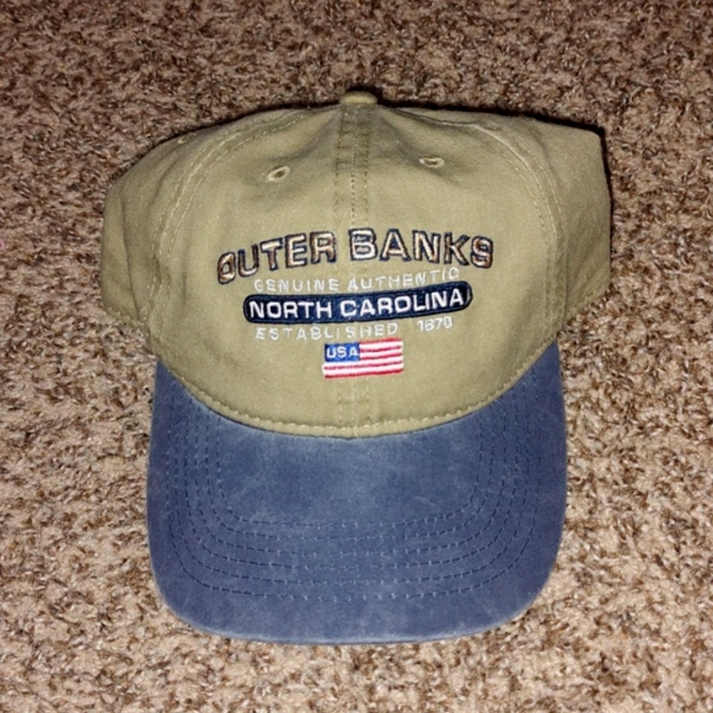 Triangle Sport Headwear Outer Banks Beige Blue Dad Hat NWT